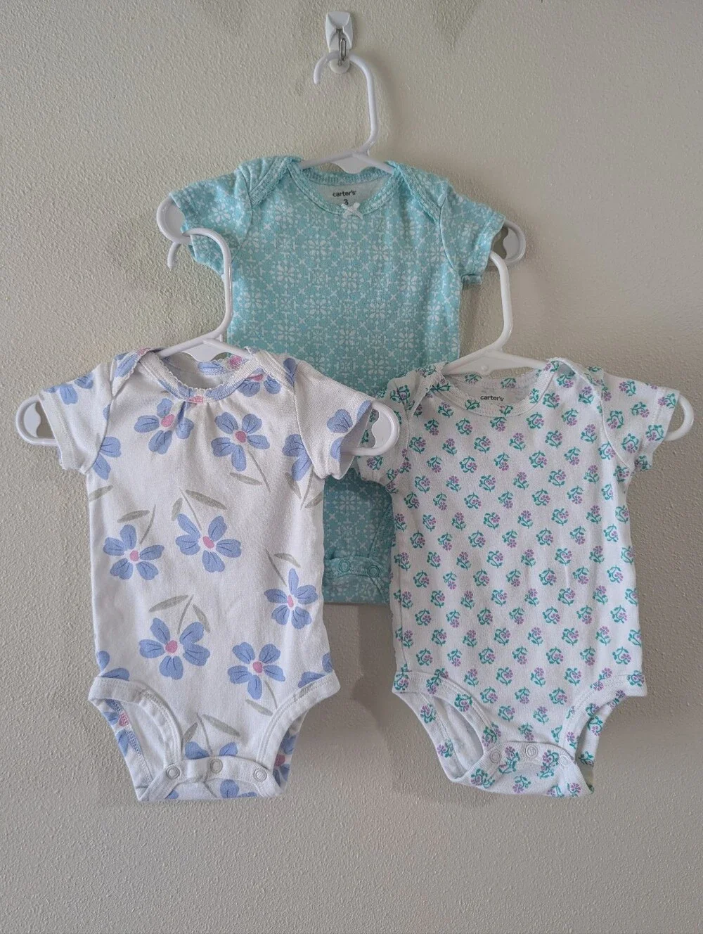 3 Baby Girl Onesies Sz 3m